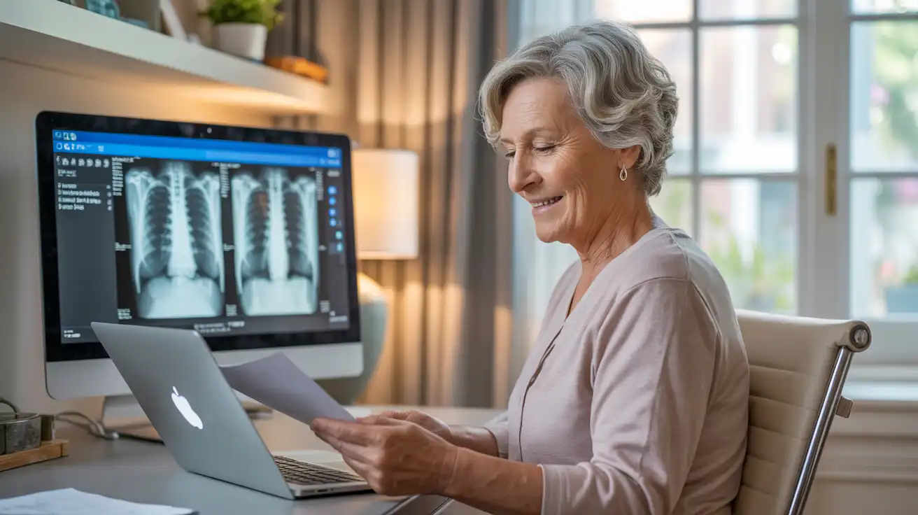 la paziente dopo qualche ora scarica dal suo computer referto e immagini